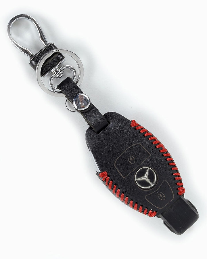 Vintage Leather Key Cover For Mercedes Benz