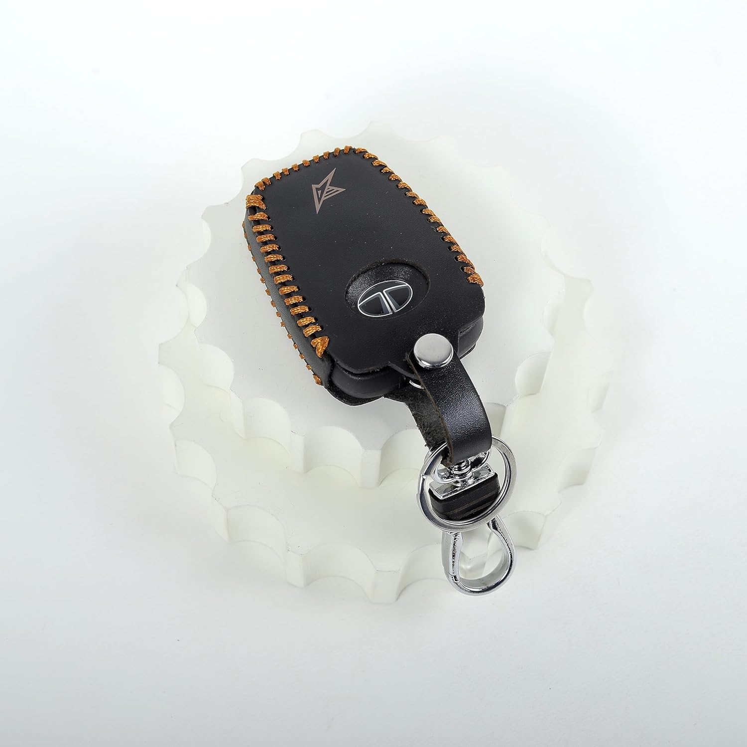 Retro Leather Key Cover For TATA