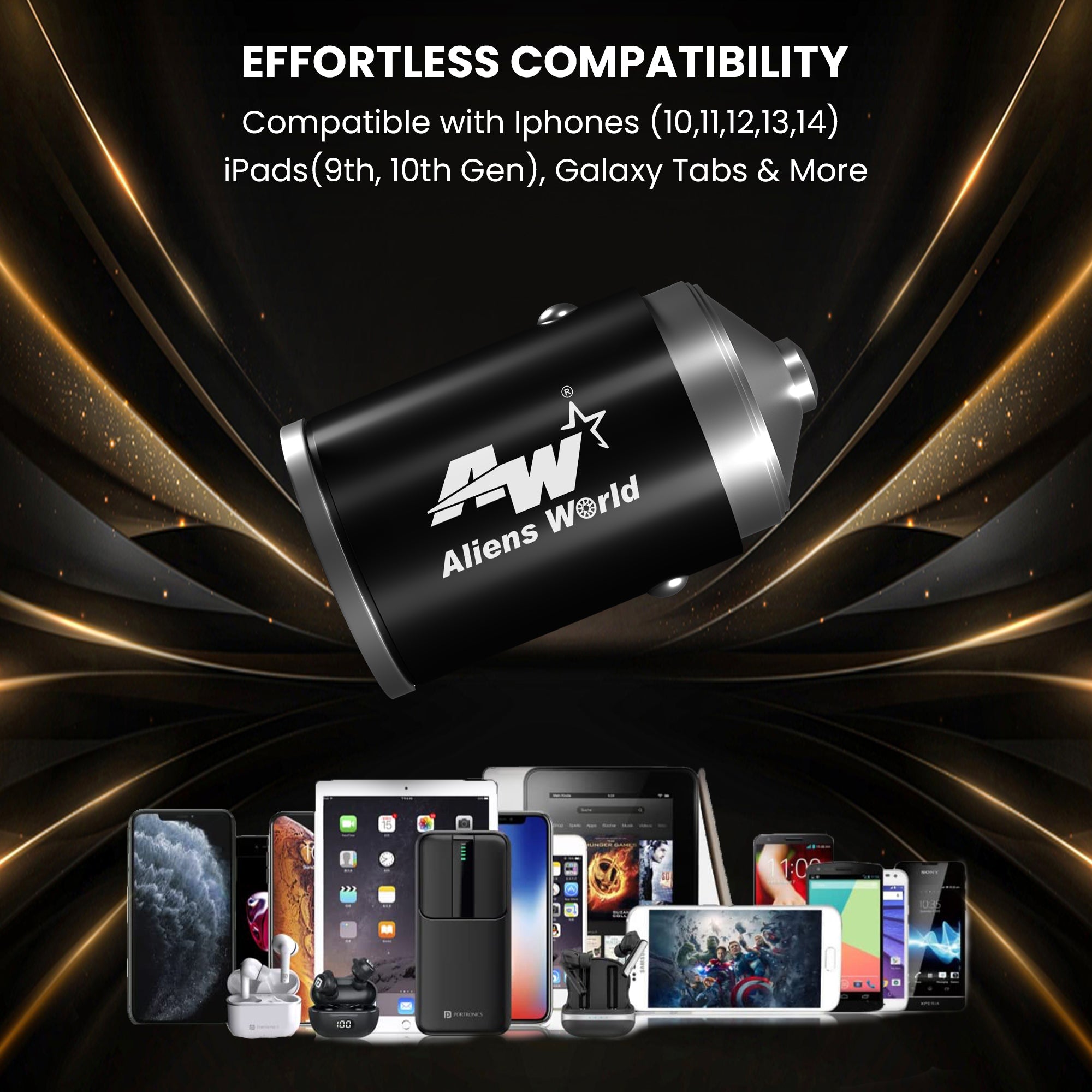 Dual Port Fast Car Charger USB-A + USB-C