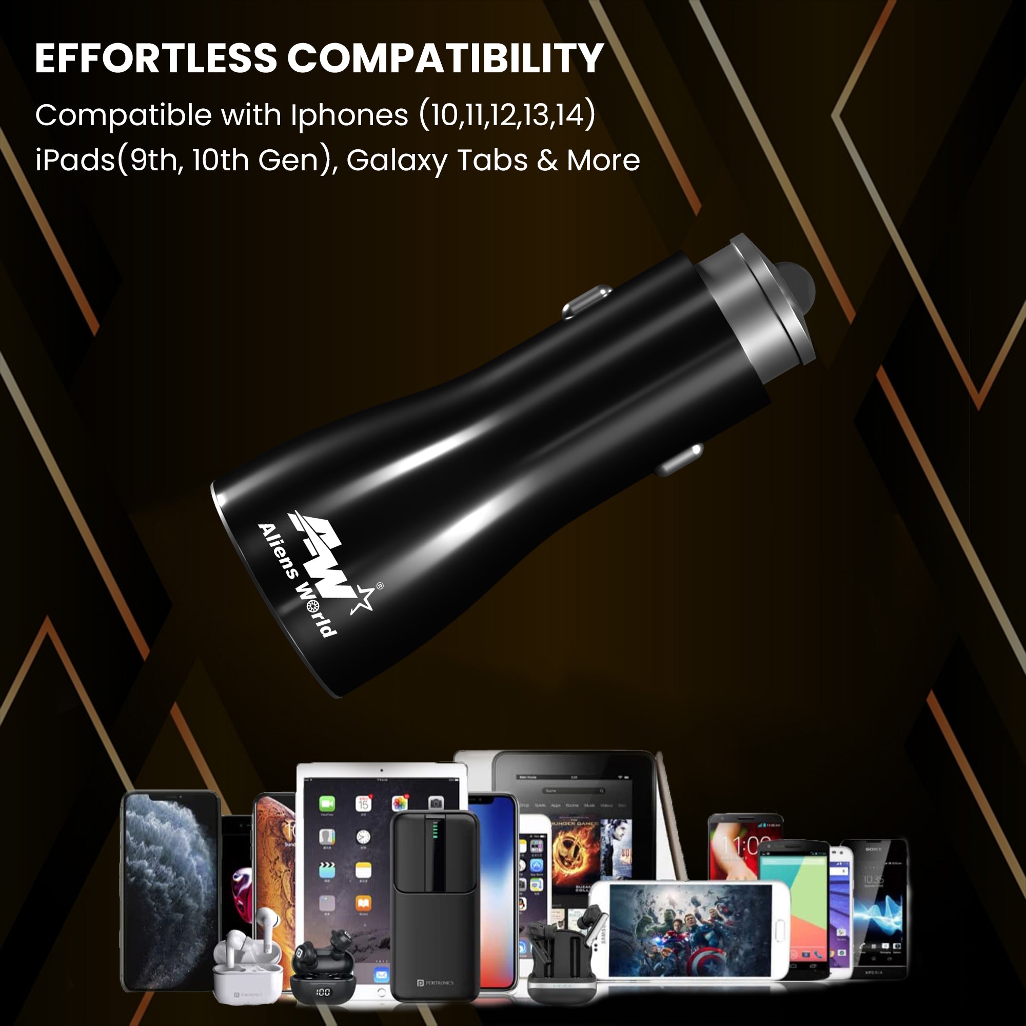 Dual Port Fast Car Charger USB-A + USB-C