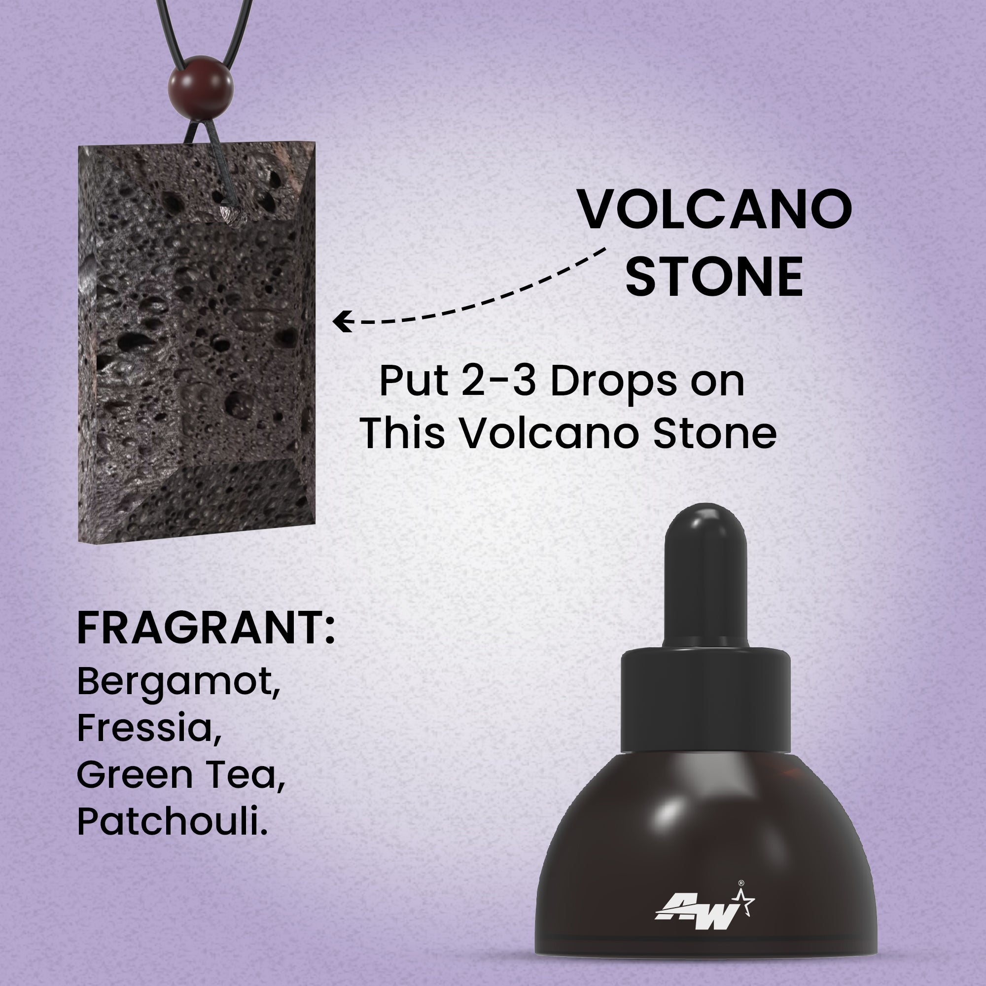 Volcanic Lava Stone Car Perfume Diffuser Pendant