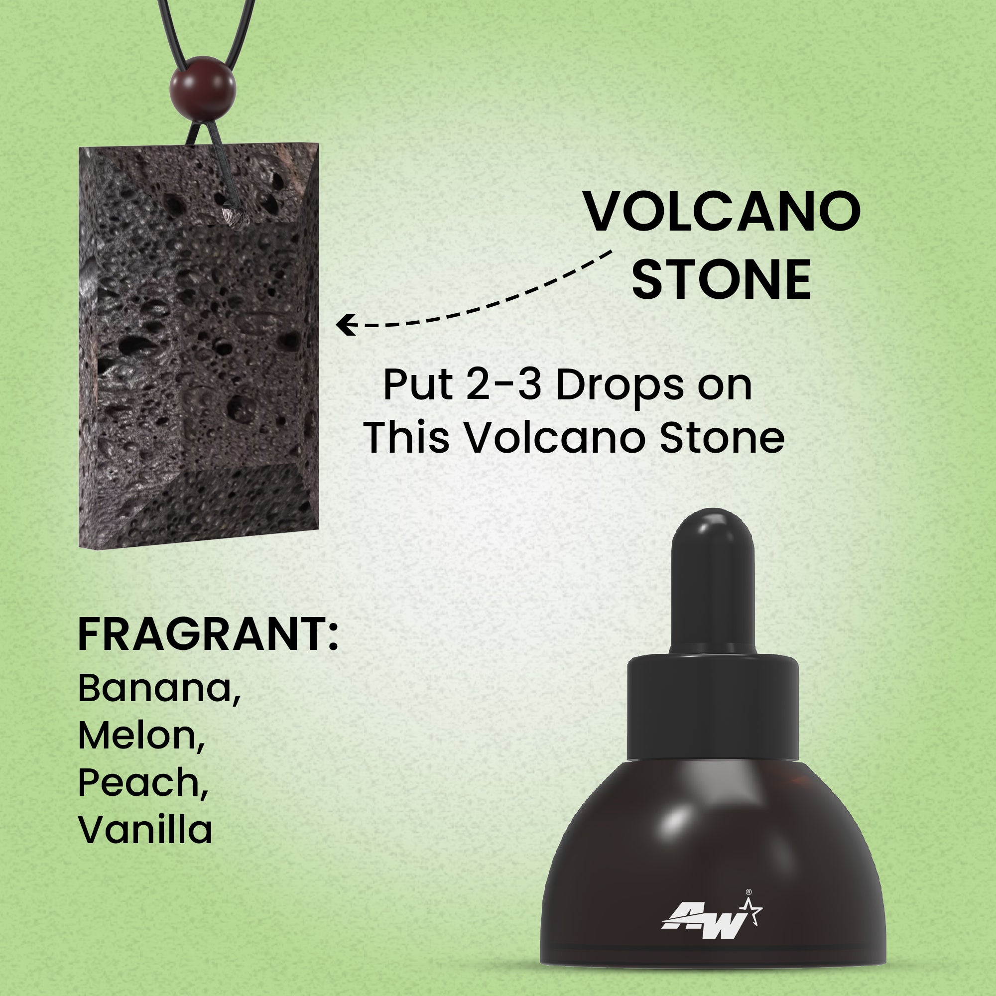 Volcanic Lava Stone Car Perfume Diffuser Pendant