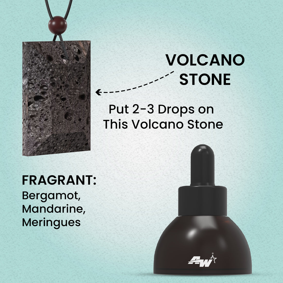 Volcanic Lava Stone Car Perfume Diffuser Pendant