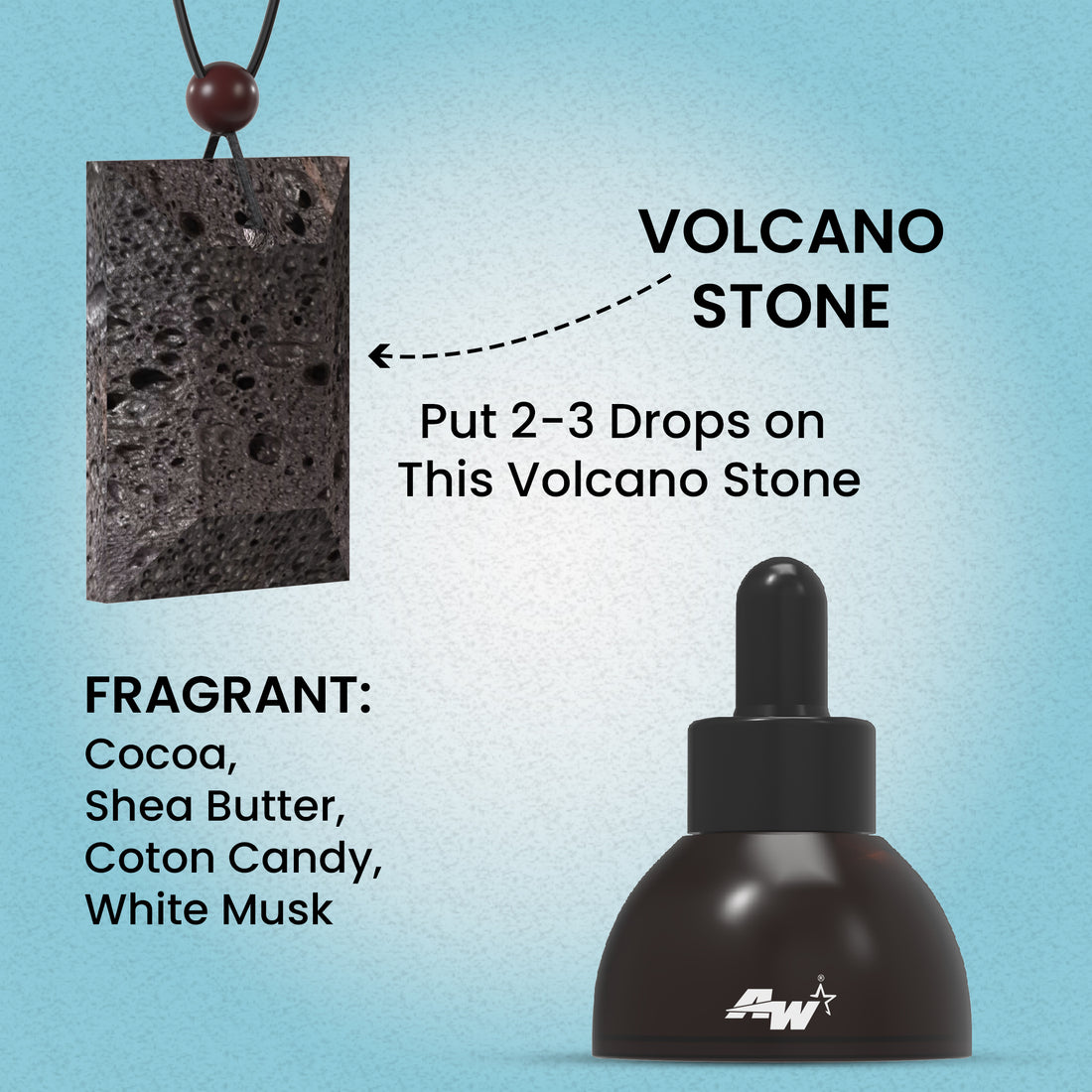 Volcanic Lava Stone Car Perfume Diffuser Pendant