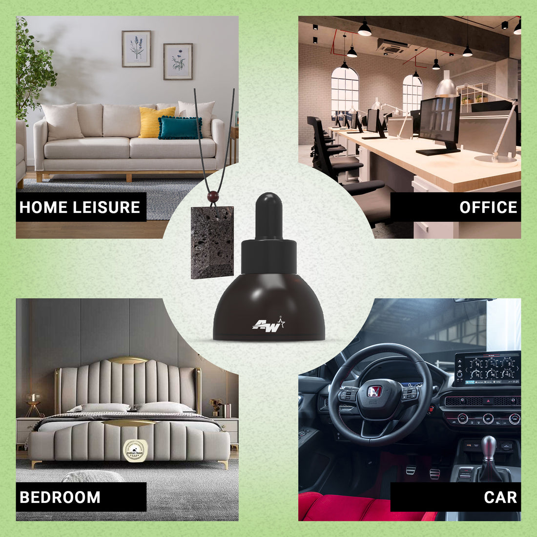 Volcanic Lava Stone Car Perfume Diffuser Pendant