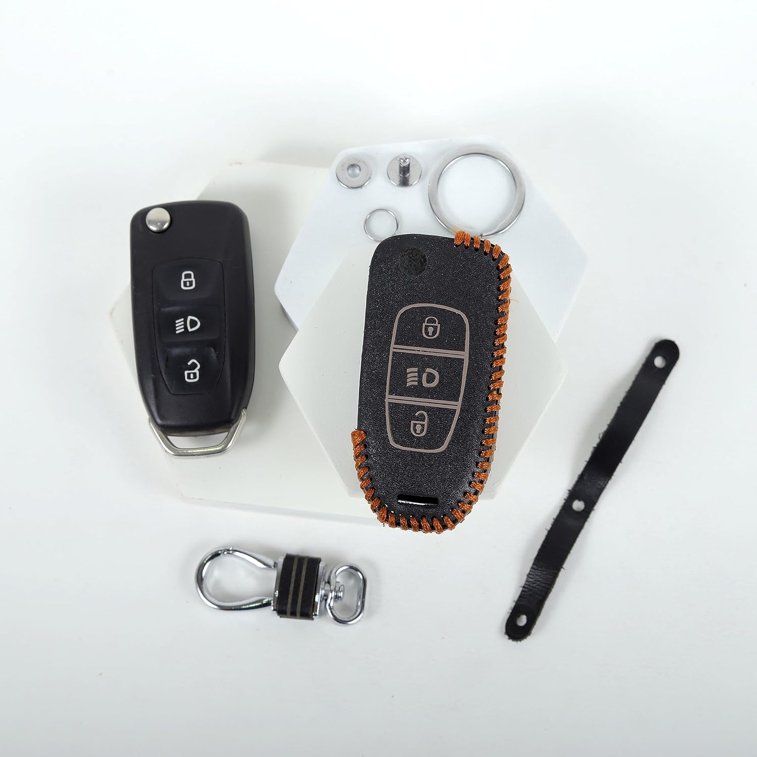 Retro Leather Key Cover For TATA