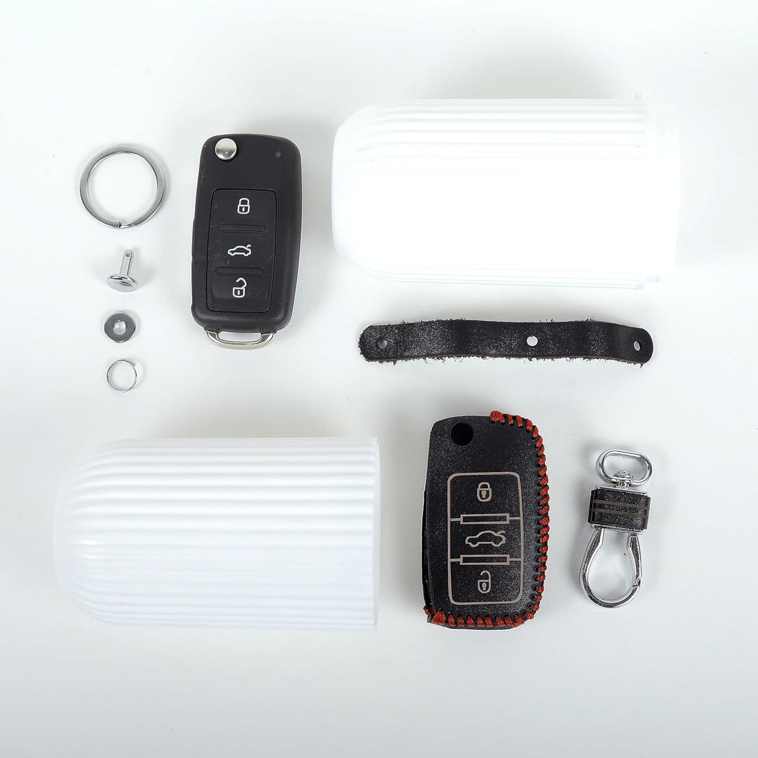 Timeless Leather Key Cover For SKODA