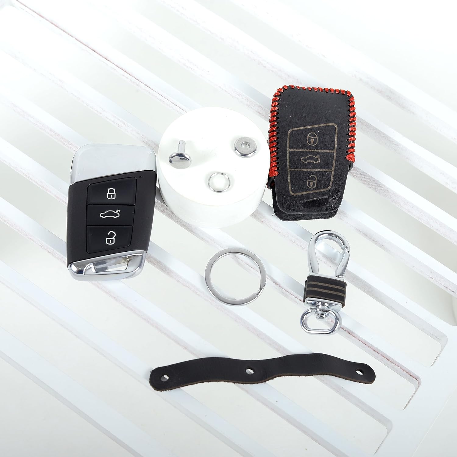 Timeless Leather Key Cover For SKODA