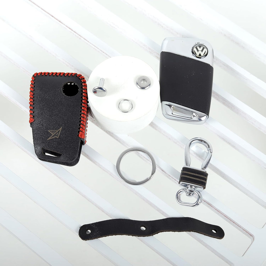Timeless Leather Key Cover For SKODA