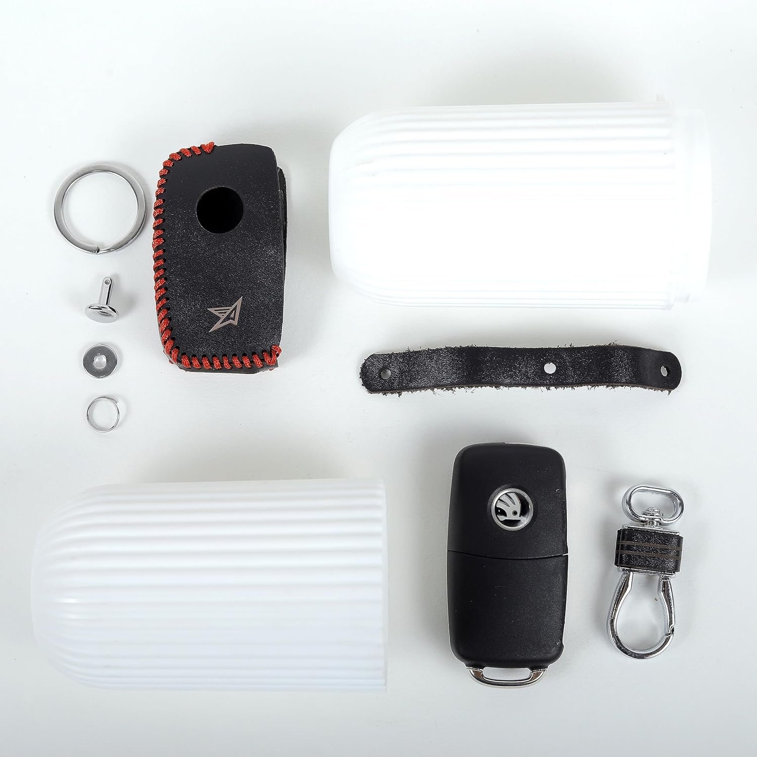 Timeless Leather Key Cover For SKODA