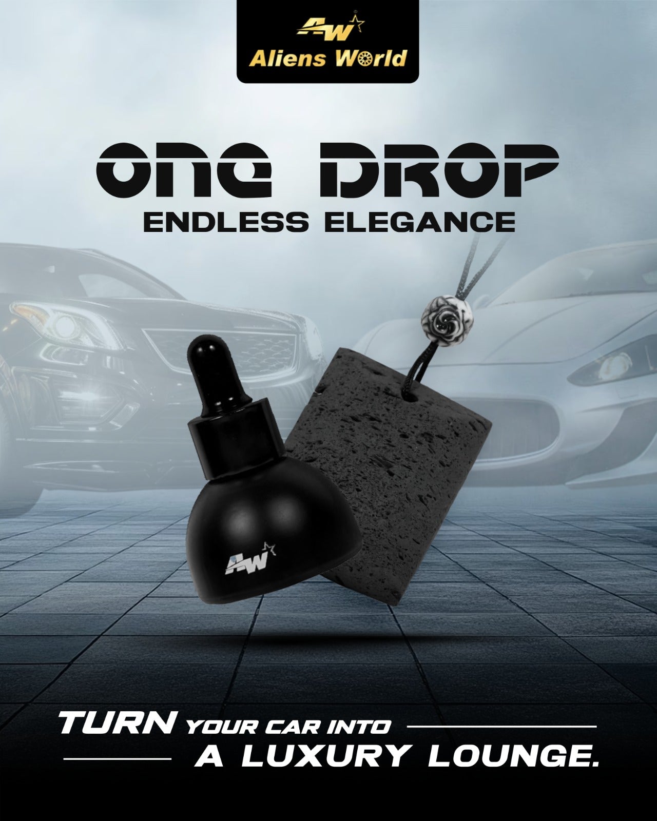 Volcanic Lava Stone Car Perfume Diffuser Pendant