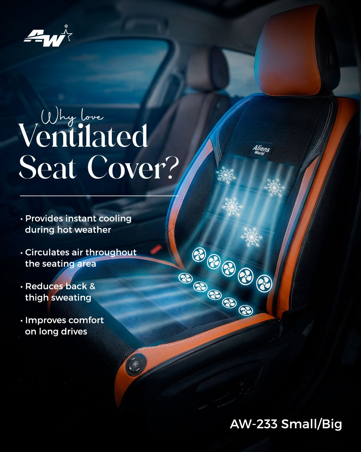 Car Ventilated Seat Cover With Cooling Fans