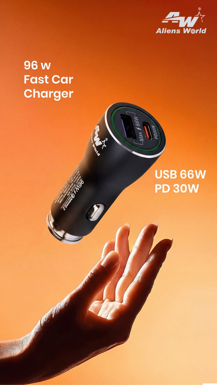 Dual Port Fast Car Charger USB-A + USB-C